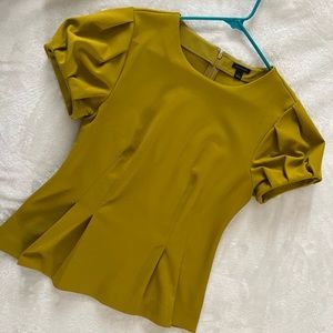 Mustard color peplum top size S no pets no smoking